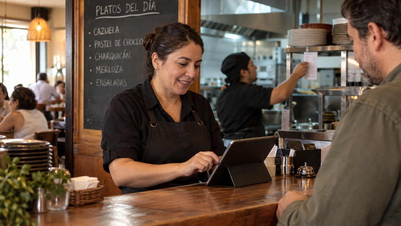 Punto de venta para restaurantes utilizado desde una tablet